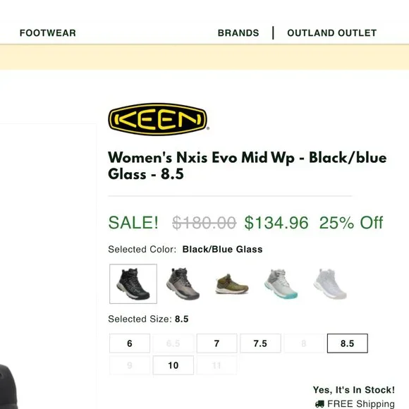 KEEN womens Nxis Evo Mid Height Waterproof Boots size 9 - Picture 12 of 12